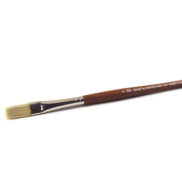Winsor & Newton - Artists' Oil Synthetic Hog Bristle - Long Handle - Flat Brush #6