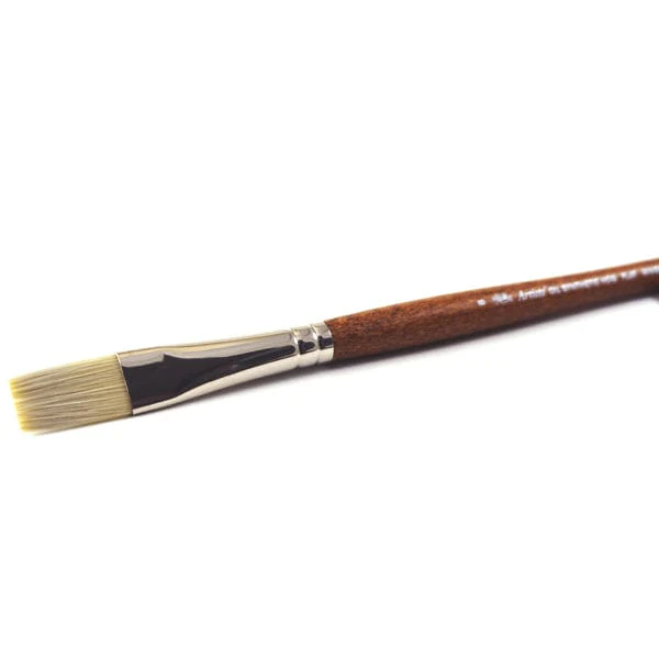 Winsor & Newton - Artists' Oil Synthetic Hog Bristle - Long Handle - Flat Brush #8