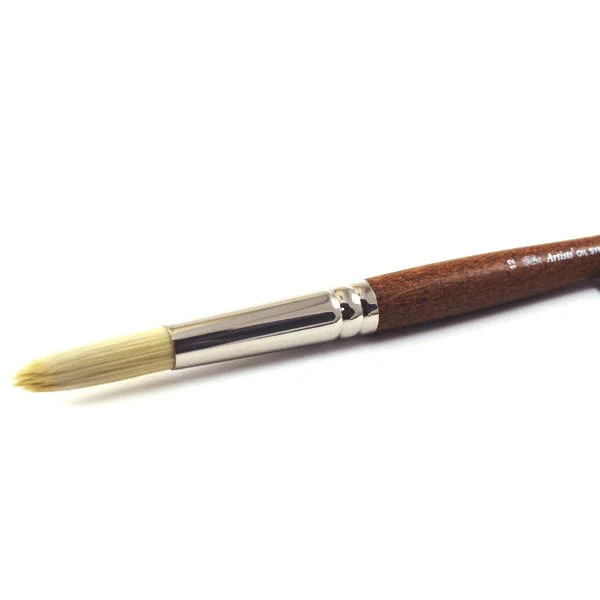 Winsor & Newton - Artists' Oil Synthetic Hog Bristle - Long Handle - Round Brush #12