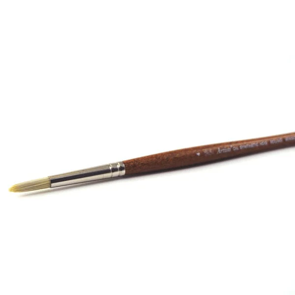 Winsor & Newton - Artists' Oil Synthetic Hog Bristle - Long Handle - Round Brush #4
