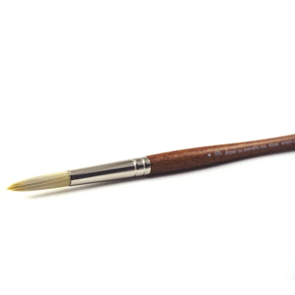 Winsor & Newton - Artists' Oil Synthetic Hog Bristle - Long Handle - Round Brush #8