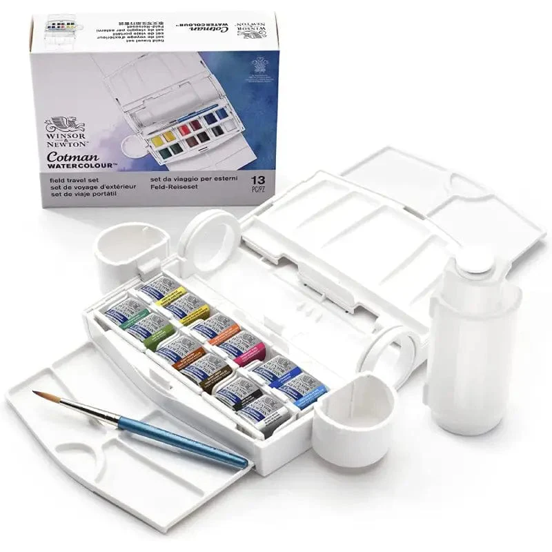 Winsor & Newton - Cotman Watercolours - Field Travel Set - 13 Pieces