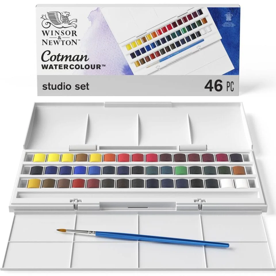 Winsor & Newton - Cotman Watercolours - Studio Set - 46 Pieces
