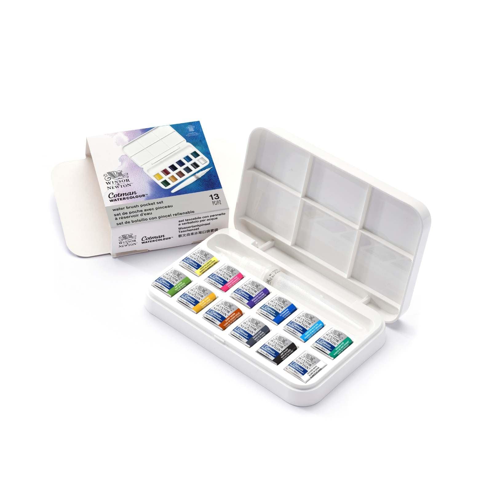 Winsor & Newton - Cotman Watercolours - Water Brush Pocket Set - 13 Pieces - Image 4
