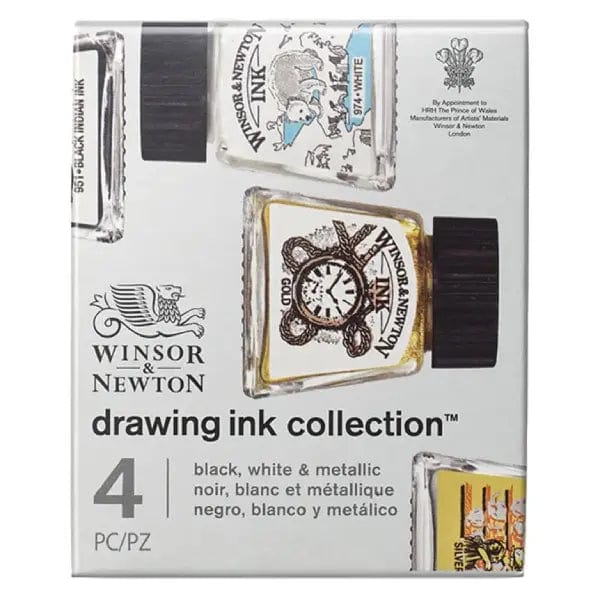 Winsor & Newton - Drawing Ink Collection - Set of 4 Colours - 14mL Jars
