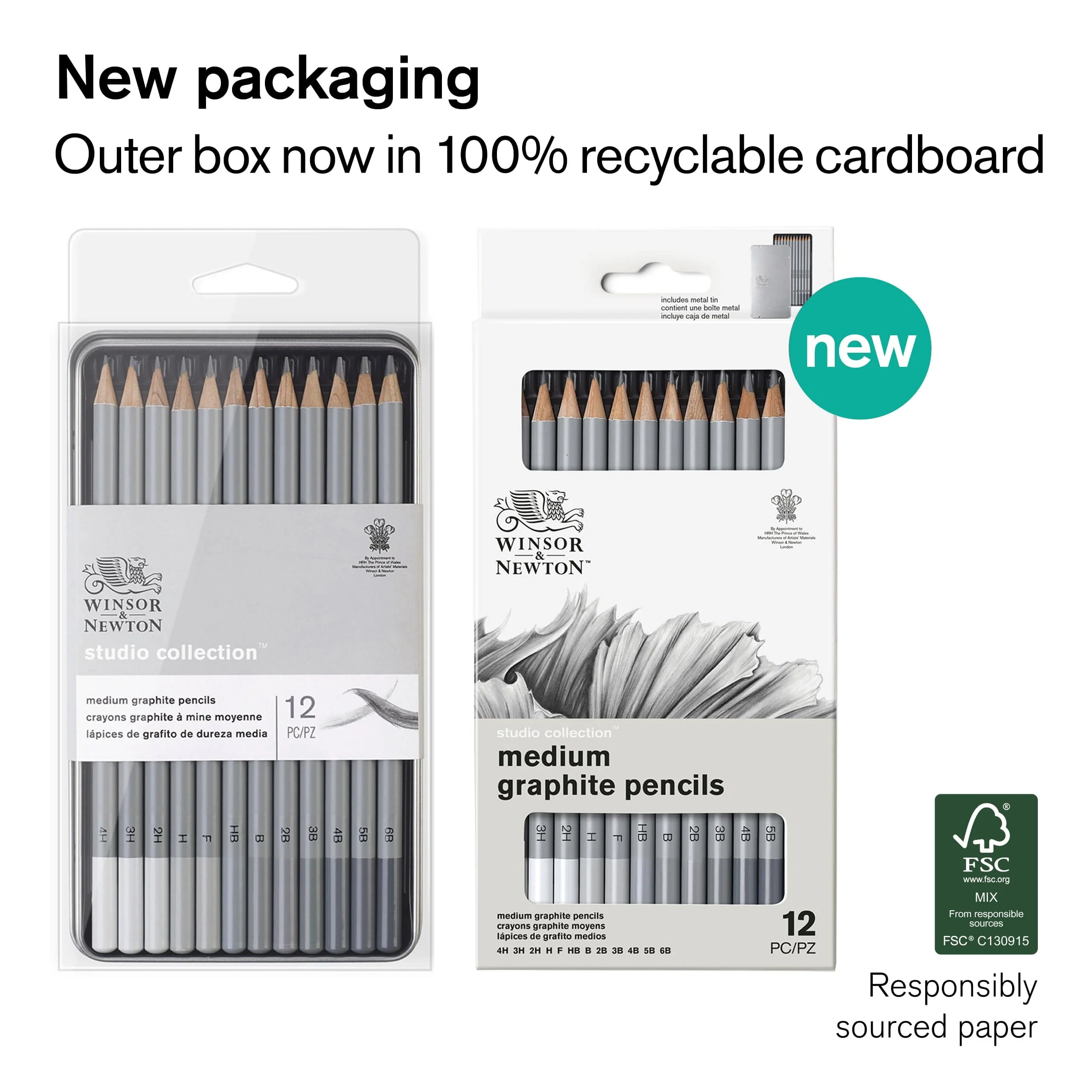 Winsor & Newton - Graphite Pencils - Set of 12 - Image 2