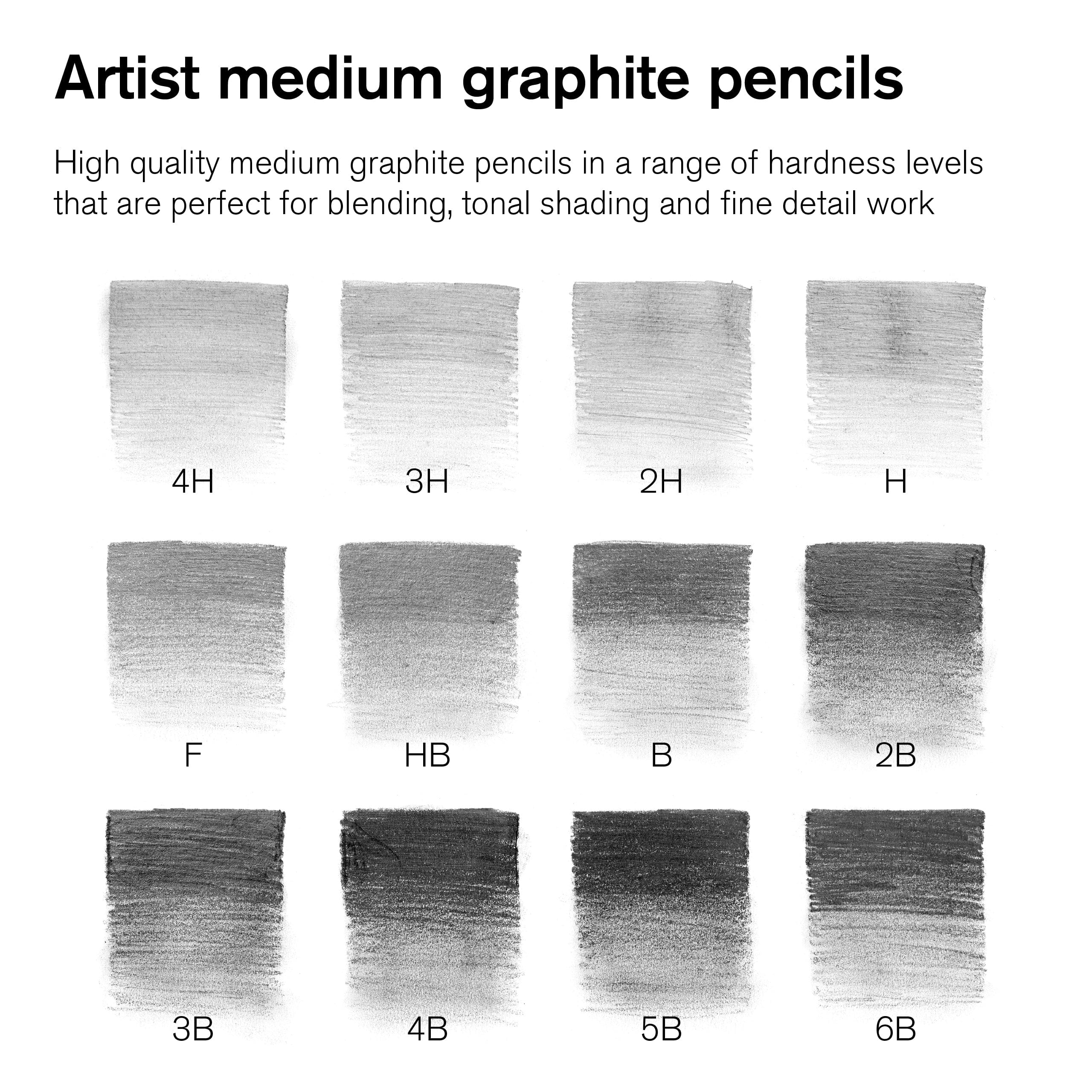 Winsor & Newton - Graphite Pencils - Set of 12 - Image 3