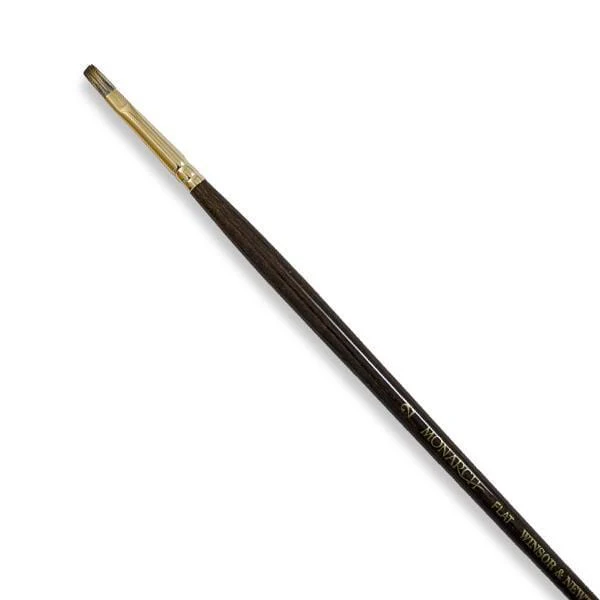 Winsor & Newton - Monarch - Long Handle Brush - Flat - Size 2