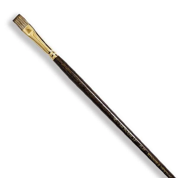 Winsor & Newton - Monarch - Long Handle Brush - Flat - Size 8