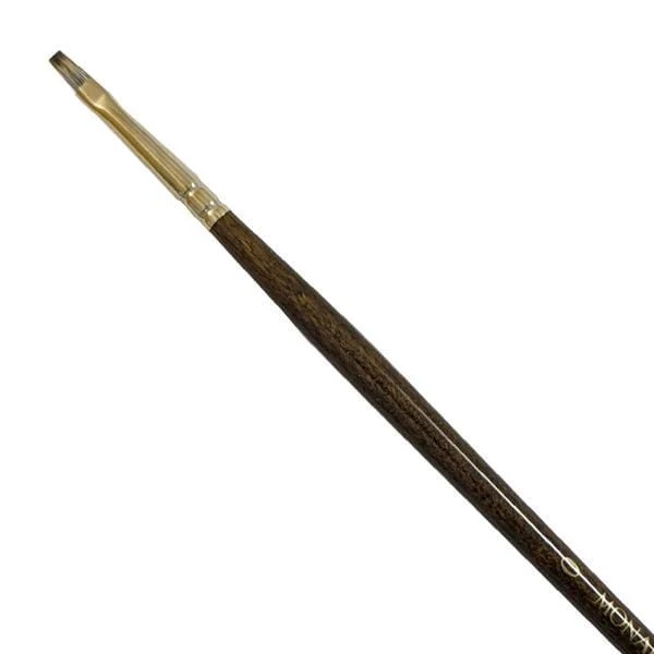 Winsor & Newton - Monarch - Long Handle Brush - Flat - Size 0