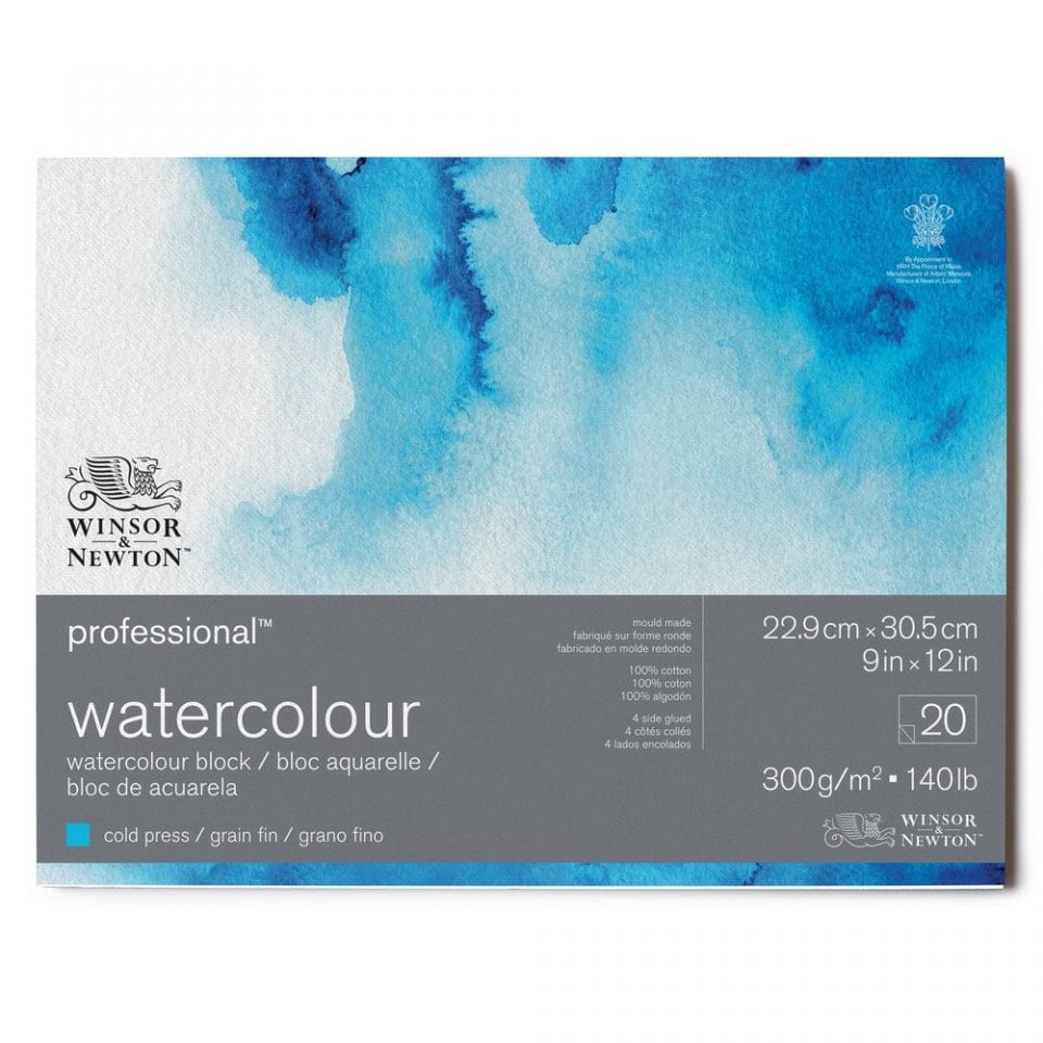 Winsor & Newton - Professional Watercolour Block - Cold Press - 140lb - 9x12"
