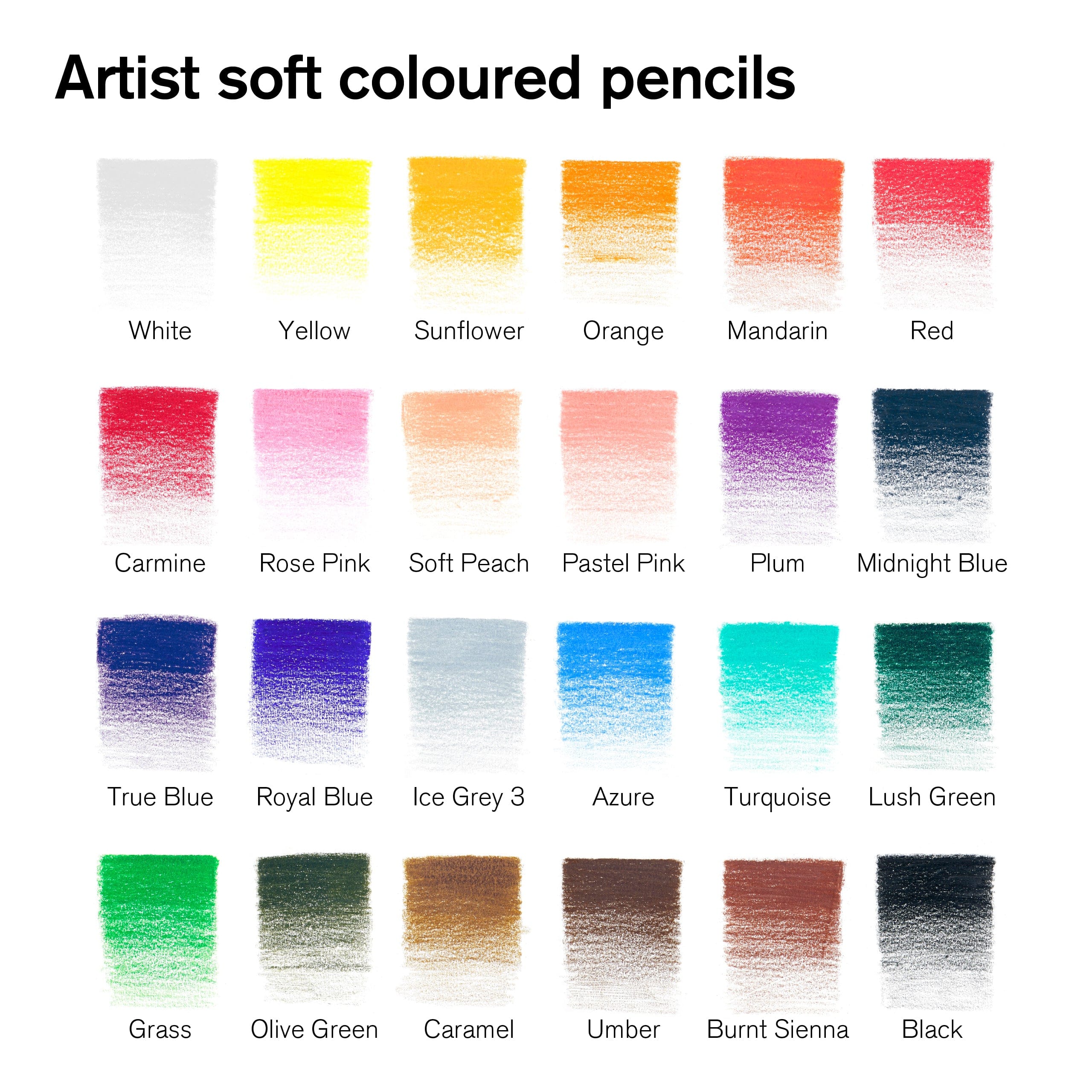 Winsor & Newton - Colour Pencils - Soft Thick-Core - 24 Colour Set - Image 3