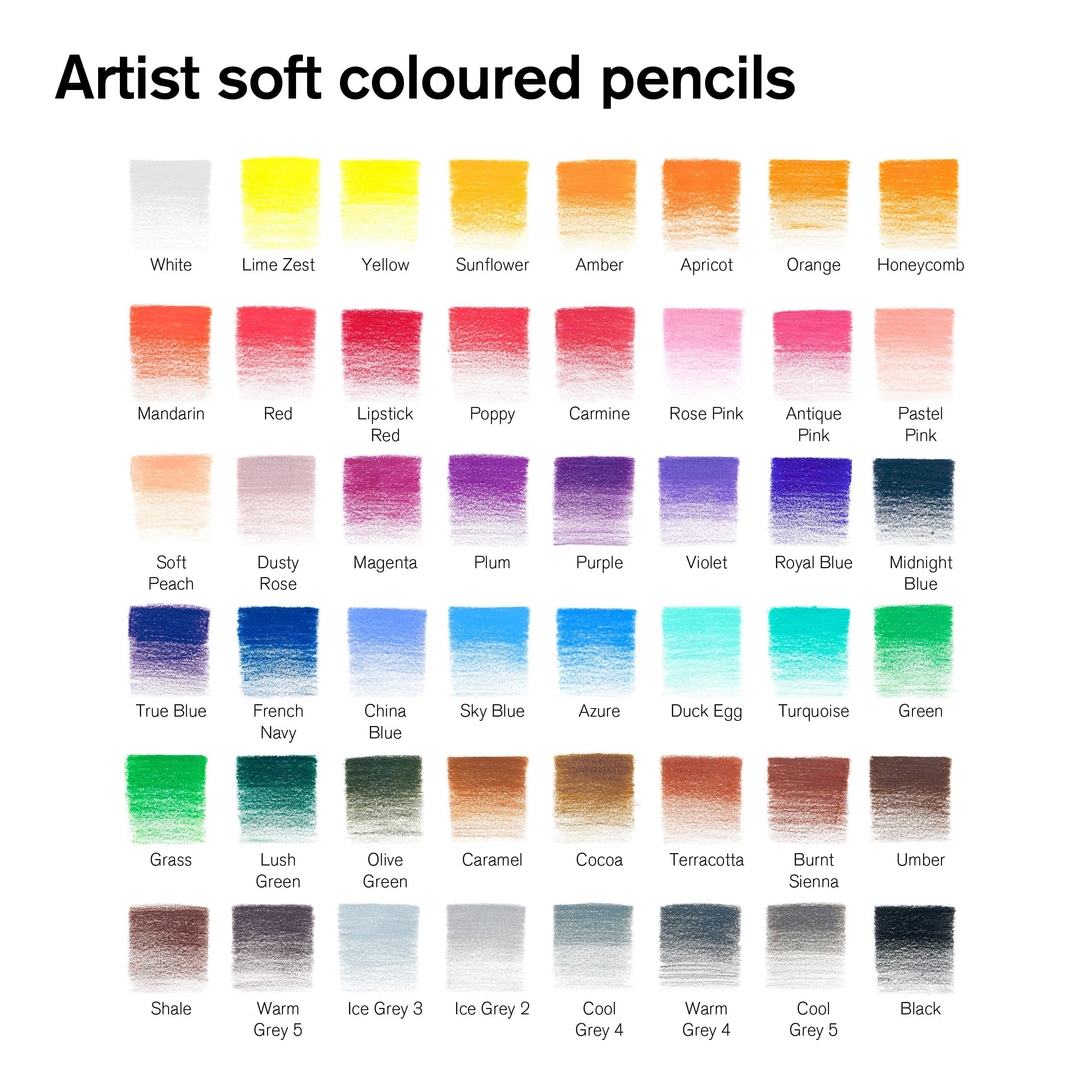 Winsor & Newton - Colour Pencils - Soft Thick-Core - 48 Colour Set - Image 3