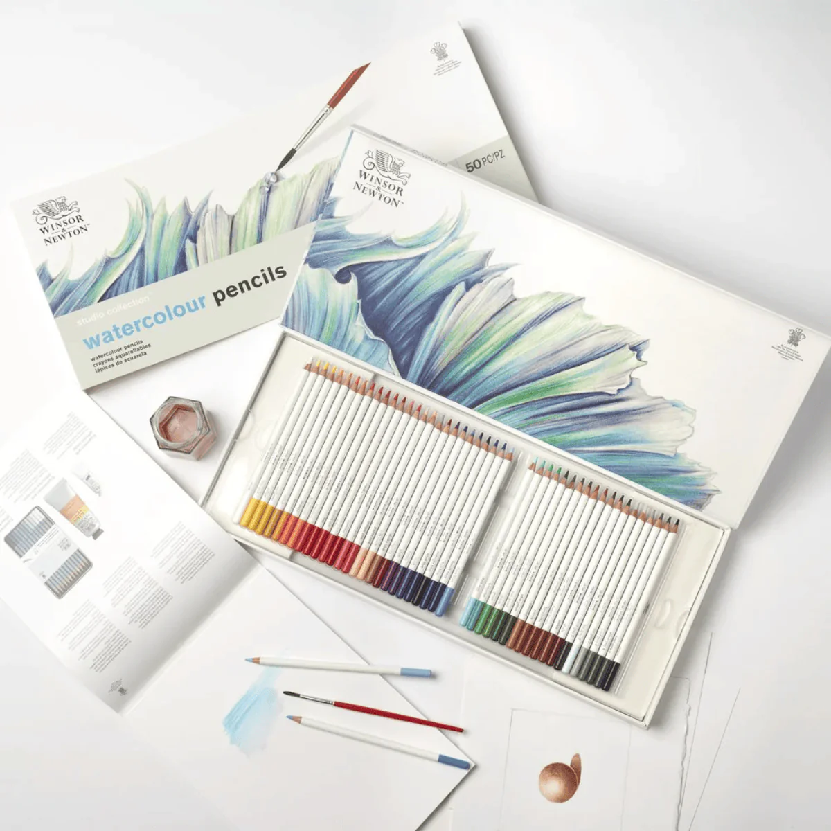 Winsor & Newton - Studio Collection - Watercolour Pencils - 50 Piece Box Set