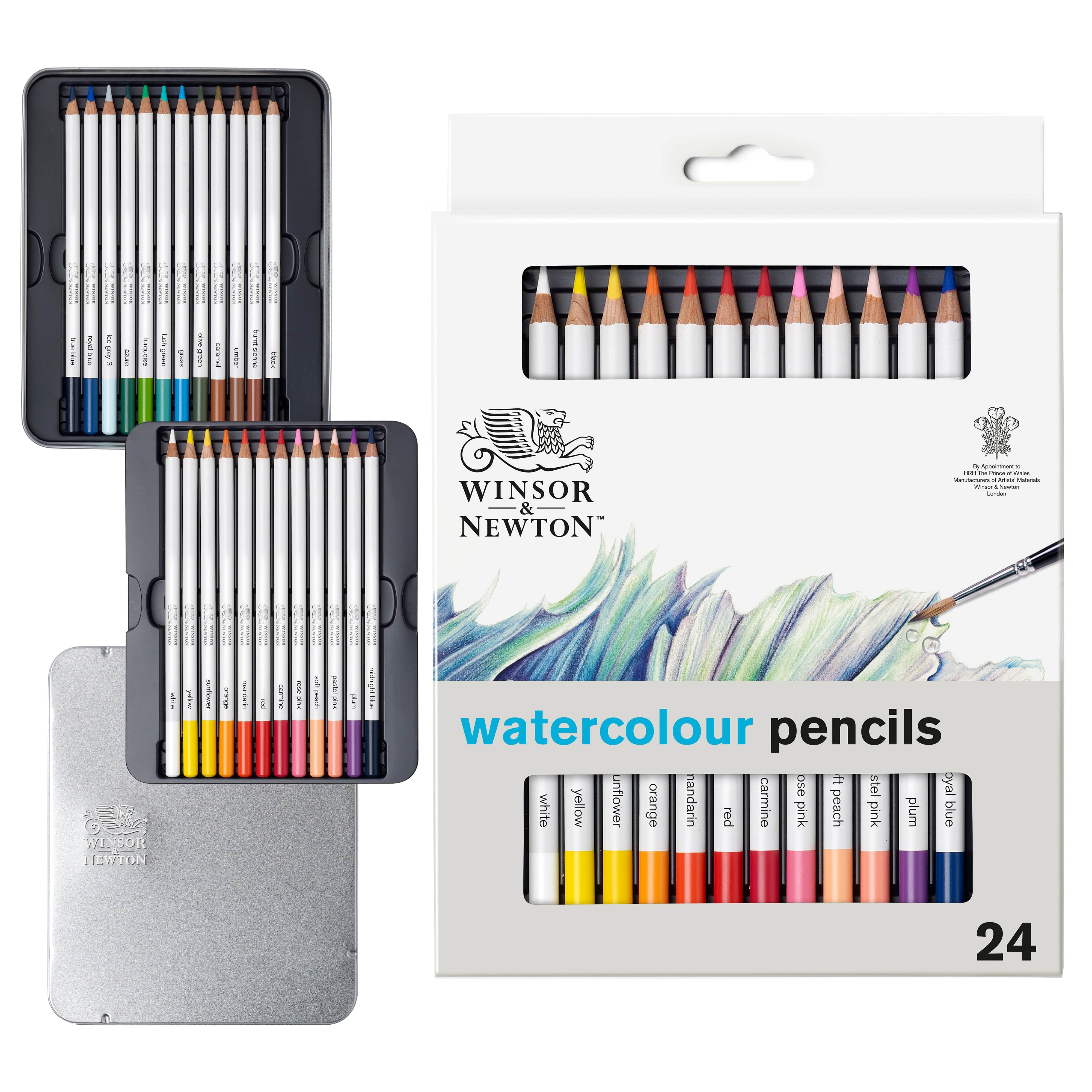 Winsor & Newton - Watercolour Pencils - Soft Thick-Core - 24 Colour Set